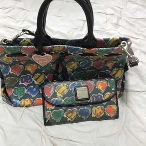 Dooney and Bourke Heart Bag with Wallet